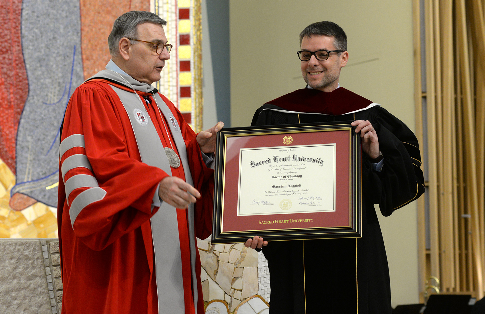 SHU Presents Theology Expert Massimo Faggioli with Honorary Degree